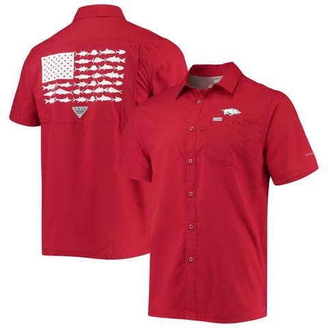 Ole Miss Rebels Columbia Tamiami Omni-Shade Button-Down Shirt - Red