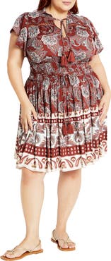 City Chic Lilah Flutter Sleeve Dress