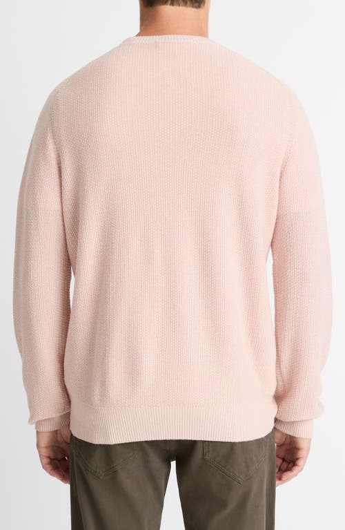 Vince Geometric Jacquard Wool & Cotton Blend Crewneck Sweater In Pink Haze/classic Cream