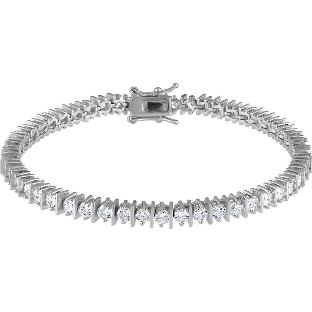Fzn Cubic Zirconia Tennis Bracelet In Silver