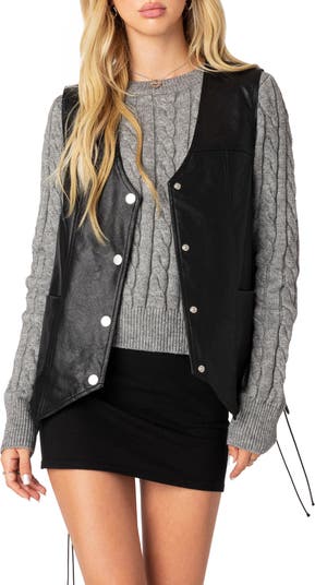 Scotch & Soda Quilted Faux Leather Shirt Jacket
