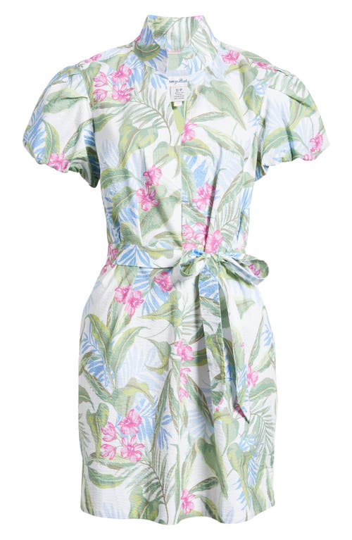 Shop Tommy Bahama Gulf Shore Floral Belted Seersucker Dress In White