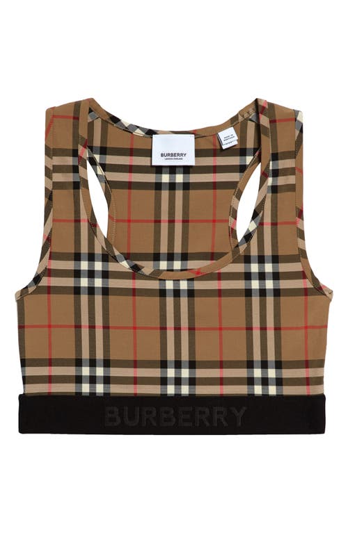 burberry Dalby Check Sports Bra in Archive Beige Ip Chk