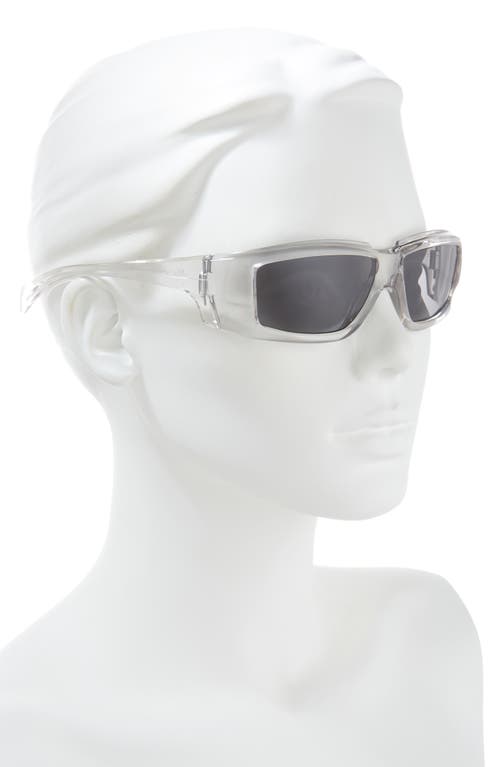 Rick Owens Rectangular Sunglasses In Trasp.temple/blk Lens
