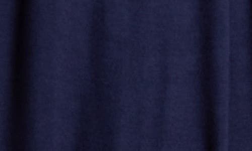 24seven Comfort Apparel Solid Color Short Sleeve Split Shoulder Top In Navy
