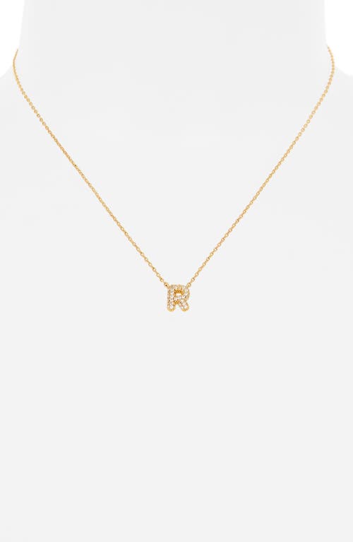 Leith Cubic Zirconia Initial Pendant Necklace In R- Clear- Gold
