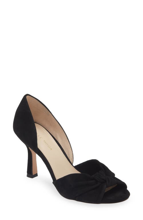 Wayan Knot Detail Open Toe Pump in Black