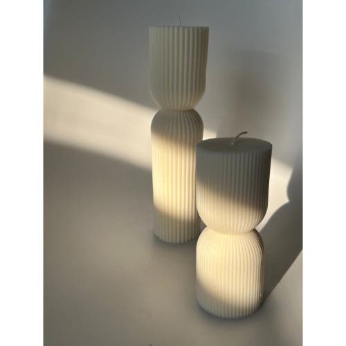 AARAM LUXE AARAM LUXE STRIPED COLUMN CANDLE 