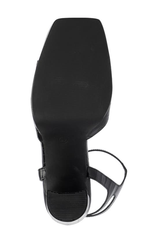 Fashion To Figure Hilari Croc Embossed Platform Heeled Sandal In Black