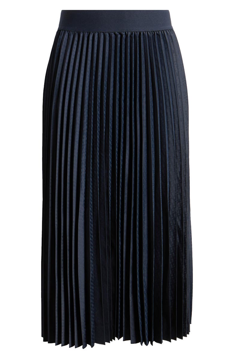 BOSS Vapliso Pleated Jacquard Midi Skirt, Alternate, color, Sky Captain
