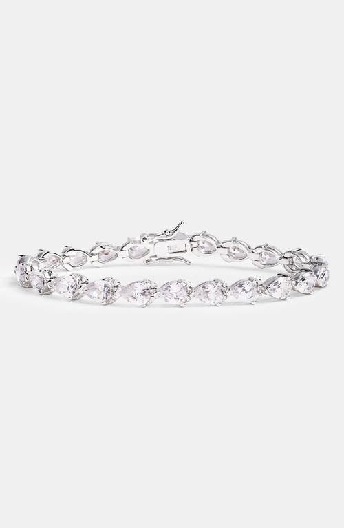 Shop Cz By Kenneth Jay Lane Tennis Bracelet In Clear/silver