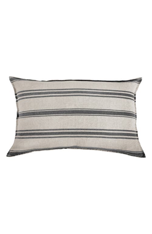 Pom Pom at Home Jackson Stripe Linen Sham in Flax/Midnight at Nordstrom