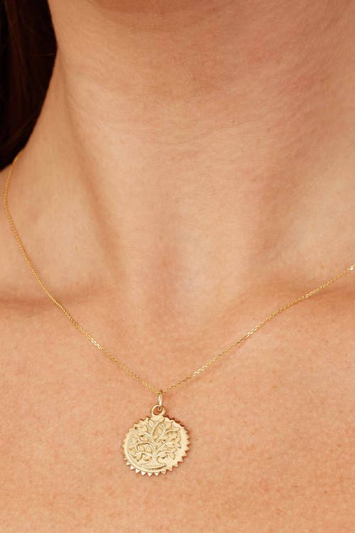 ORADINA ORADINA 14K YELLOW GOLD TREE OF LIFE MEDALLION PENDANT CHARM