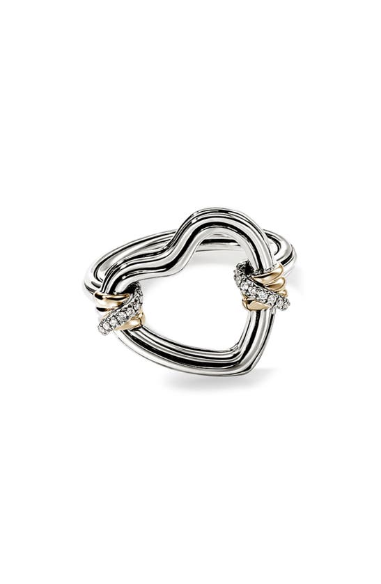 Shop John Hardy Bamboo Collection Heart Ring In Silver