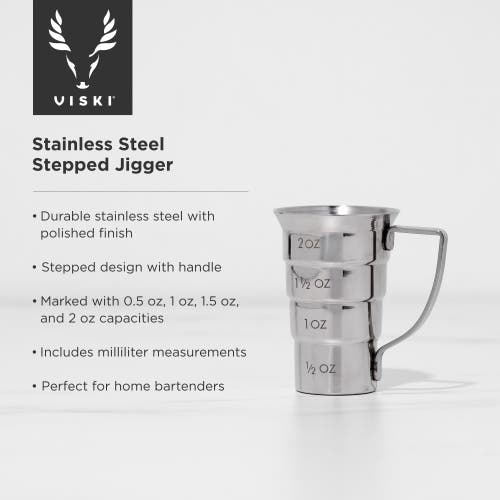 Viski Harrison Stepped Jigger In Silver