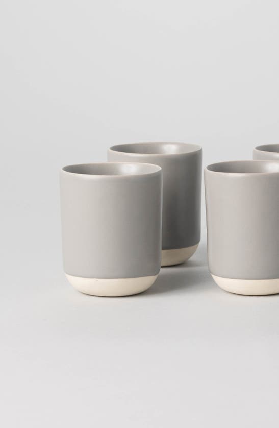 Shop Fable The Cappuccino Set Of 4 Cups In Dove Grey