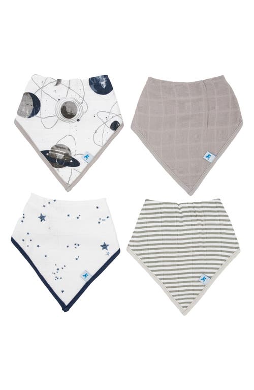 Shop Little Unicorn 4-pack Fleece & Cotton Muslin Bandana Bib In Planetary