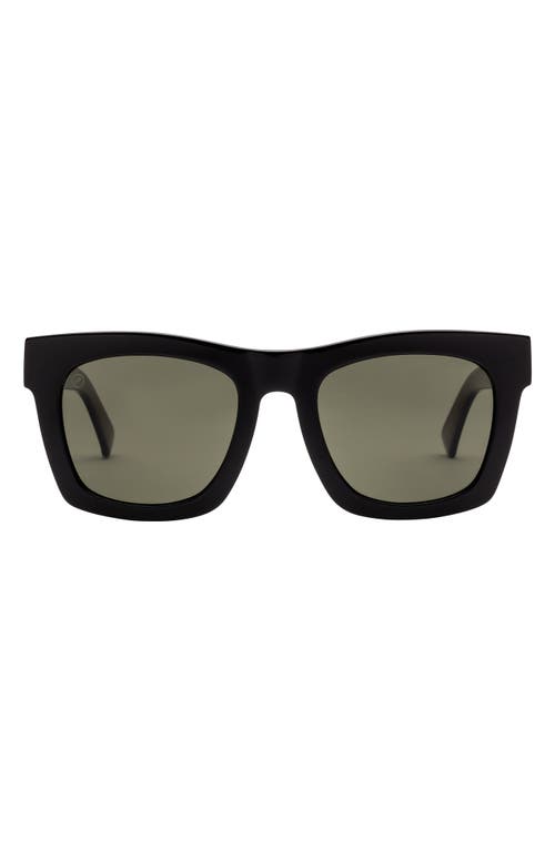 Electric Crasher 49mm Polarized Rectangle Sunglasses in Gloss Black/Grey Polar