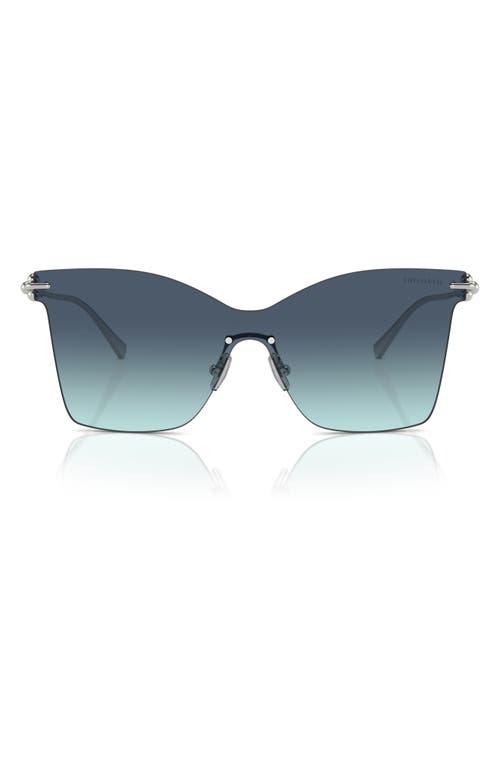 Tiffany & Co. 143mm Gradient Rimless Butterfly Shield Sunglasses in Blue Gradient 