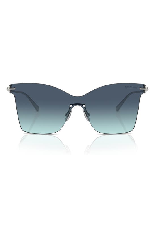 Tiffany & Co 143mm Gradient Rimless Butterfly Shield Sunglasses In Blue Gradient