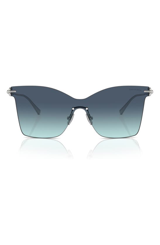 Tiffany & Co . 143mm Gradient Rimless Butterfly Shield Sunglasses In Blue Gradient