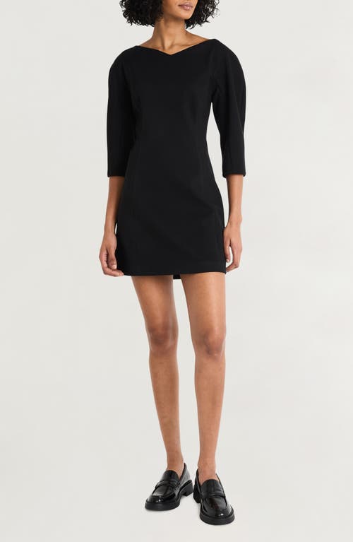 Shop Luxely Boat Neck Minidress In Meteorite