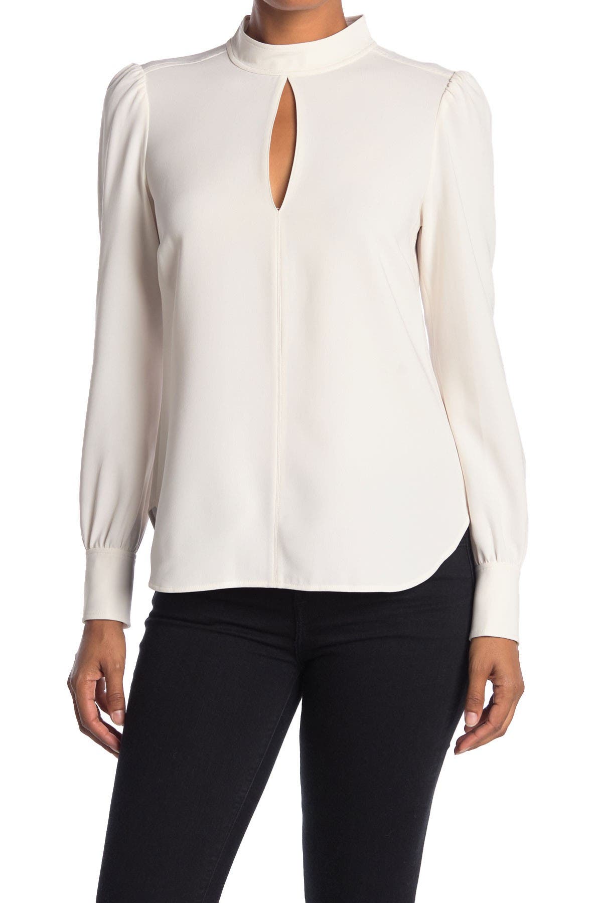 white keyhole blouse with collar