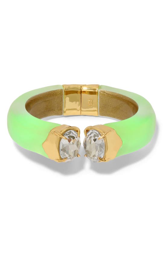 Shop Alexis Bittar Bonbon Crystal Lucite® Hinged Bracelet In Neon Green