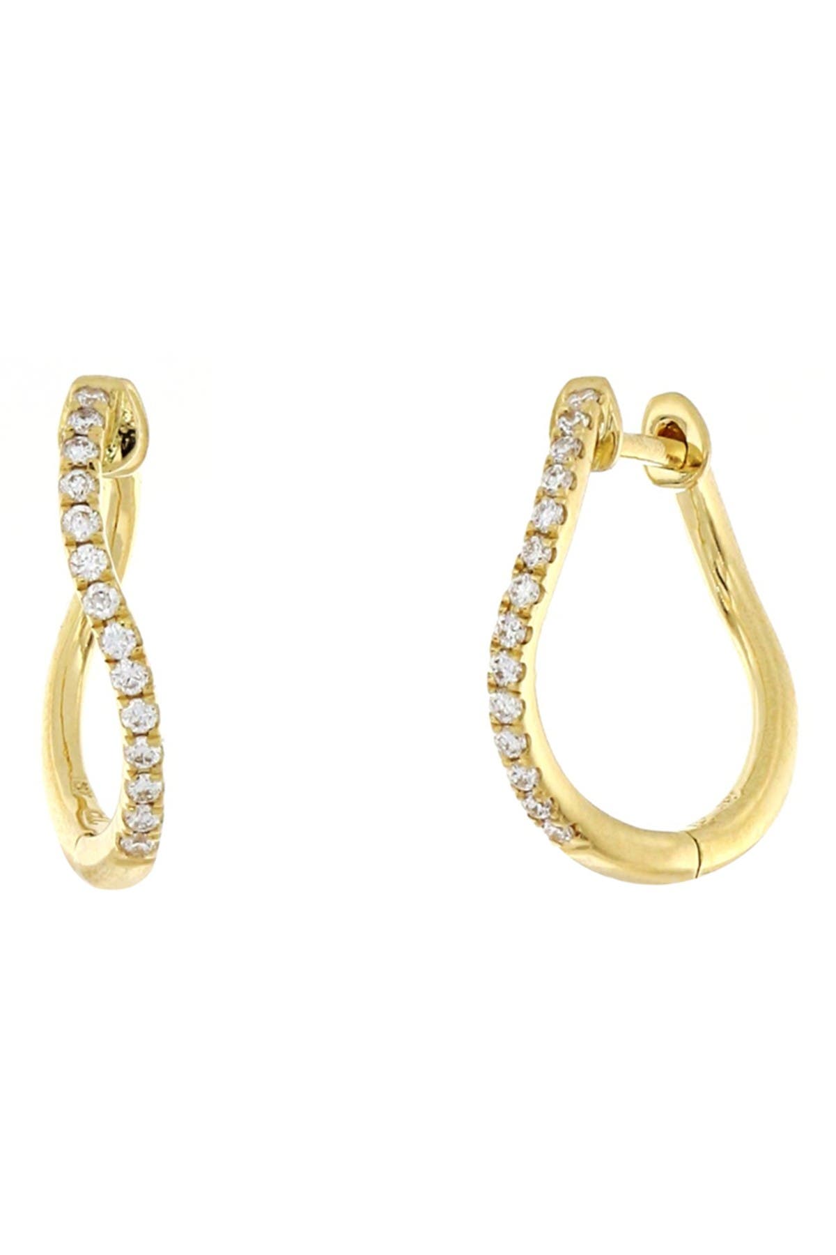 gold wavy hoop earrings