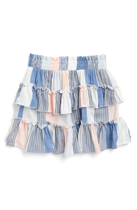 Kids' Stripe Tier Ruffle Skirt (Big Kid)