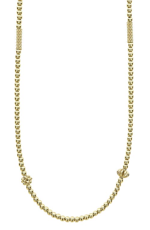 LAGOS 18K Gold Caviar Bead Station Chain Necklace at Nordstrom, Size 18 In