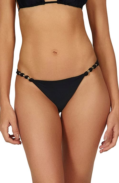 ViX Swimwear Paula Bead & Knot Detail Bikini Bottoms Black at Nordstrom,