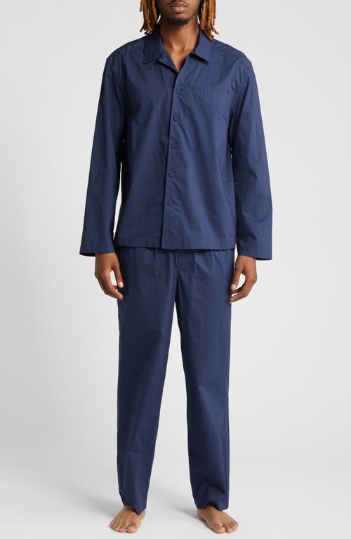 Lunya Airy Cotton & Silk Pajamas Deep Blue at Nordstrom,