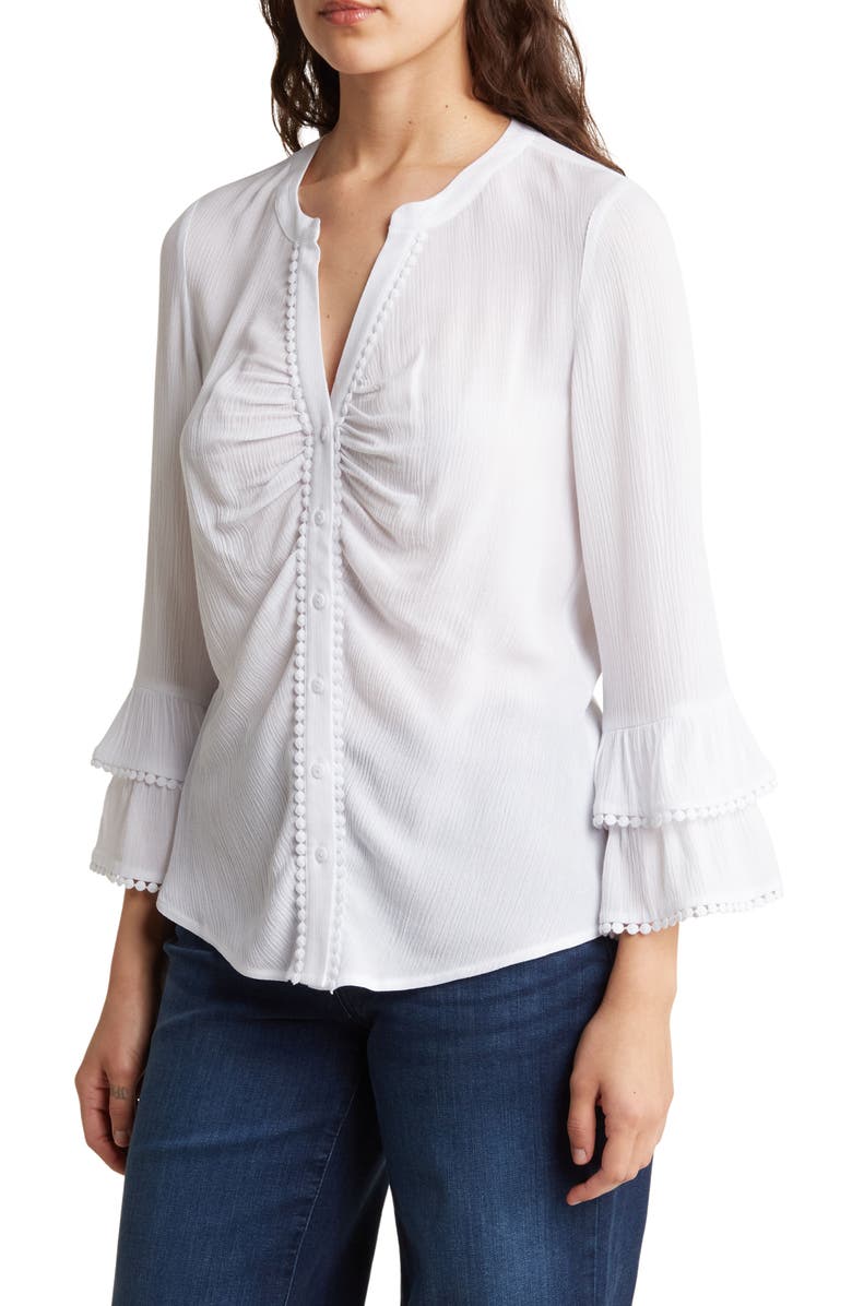 DR2 by Daniel Rainn Ruffle Embroidered Button-Up Top | Nordstromrack