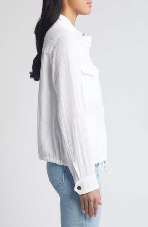 Caslonr Caslon(r) Cotton Gauze Utility Jacket In White