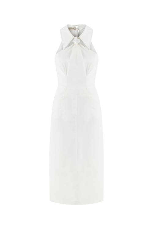 Shop Nocturne Halter Neck Long Dress In White