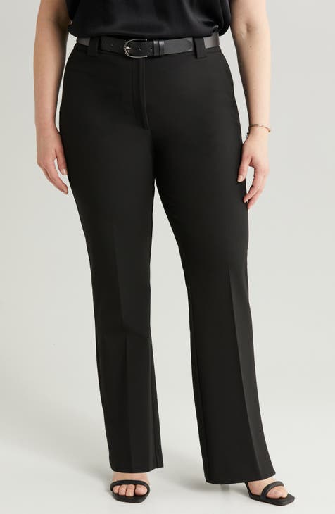 Buy Plus Size Black Rayon Straight Parallel Pants Online - Shop for W