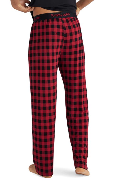 Shop Tommy John Second Skin Pajama Pants In Emboldened Red Buffalo Check