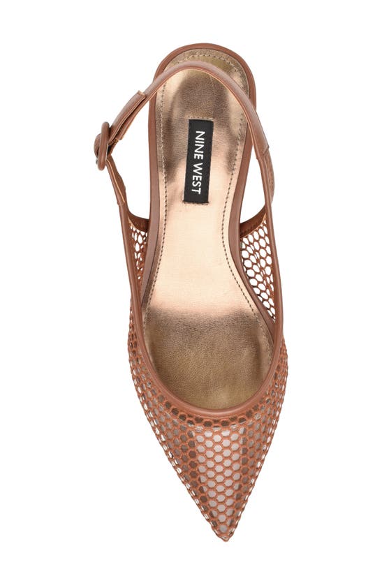 Nine West Alots Pointed Toe Slingback Pump In Medium Brown 210