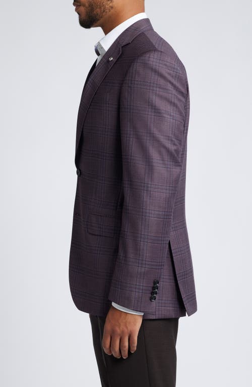 Shop Ted Baker London Jay Plaid Wool Sport Coat In Burgundy