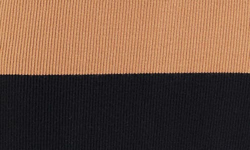 English Factory Stripe Knit Skirt In Camel/black