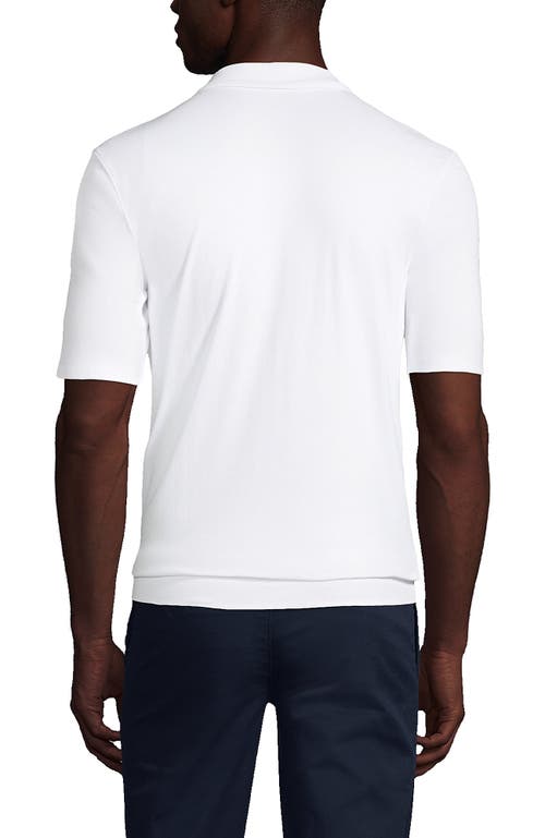 LANDS' END LANDS' END SCHOOL UNIFORM SHORT SLEEVE BANDED BOTTOM POLO SHIRT
