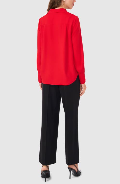 Shop Halogenr Halogen(r) Split Cuff Button-up Top In Ultra Red