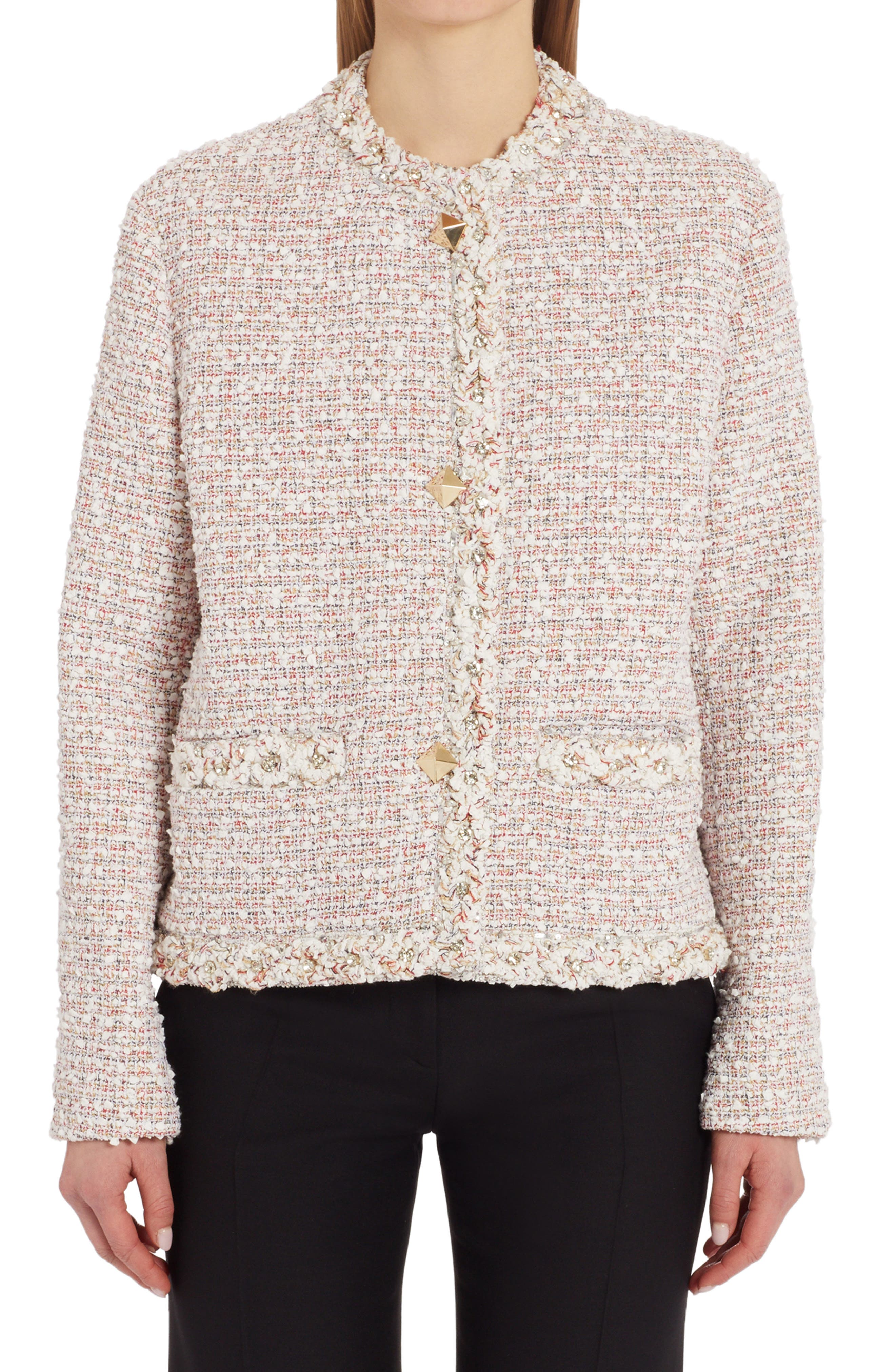 Valentino Braided Trim Metallic Tweed 