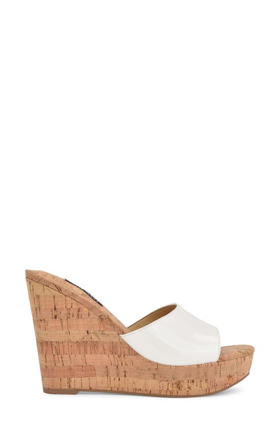 Nine West Herden Platform Wedge Sandal In White