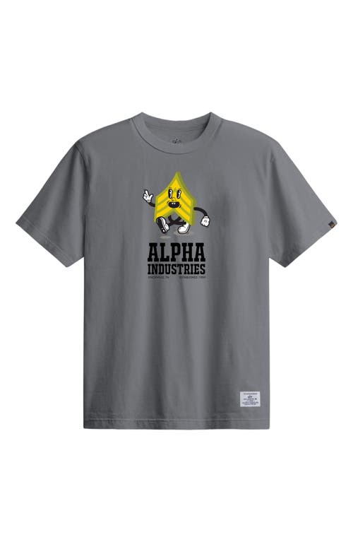 Shop Alpha Industries Badge Logo Graphic T-shirt In Aircraft Gray