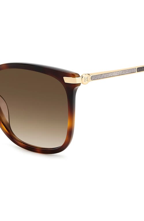 Carolina Herrera 55mm Gradient Rectangular Sunglasses In Havana/brown Sf
