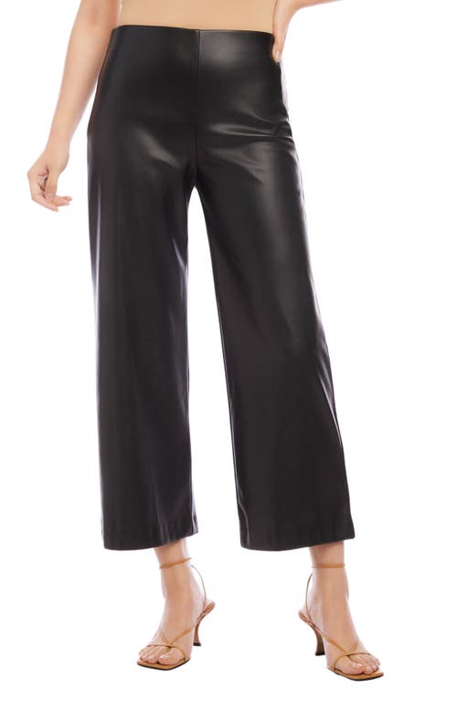 FIFTEEN TWENTY Wide Leg Crop Faux Leather Pants in Black