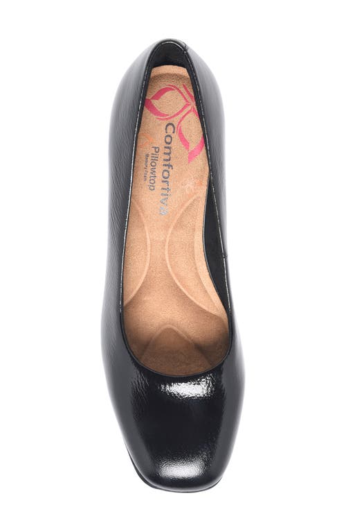 Comfortiva Peach Pump In Black Patent