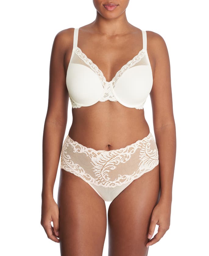 Shop Natori Feathers Full Figure Plunge T-shirt Bra In Ivory